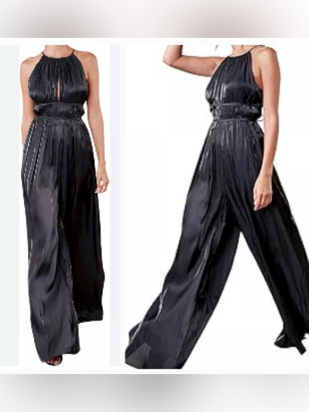 Sugarlips Black Halter Wide-Leg Jumpsuit